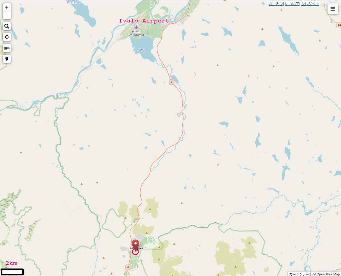 最寄りの空港との位置関係